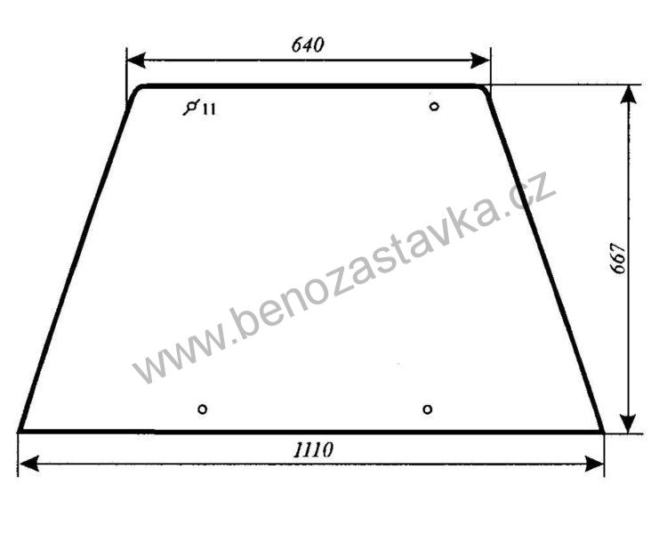 Sklo boční - Zetor URII