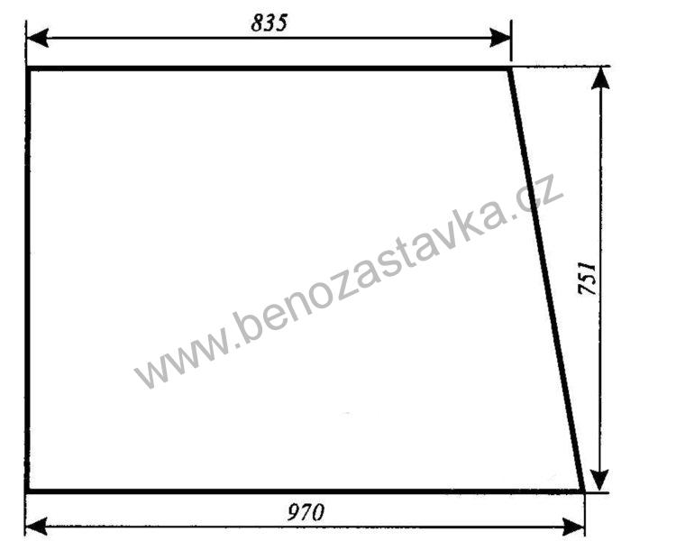 Sklo boční  - Zetor URI, Kabina Letovice CZ