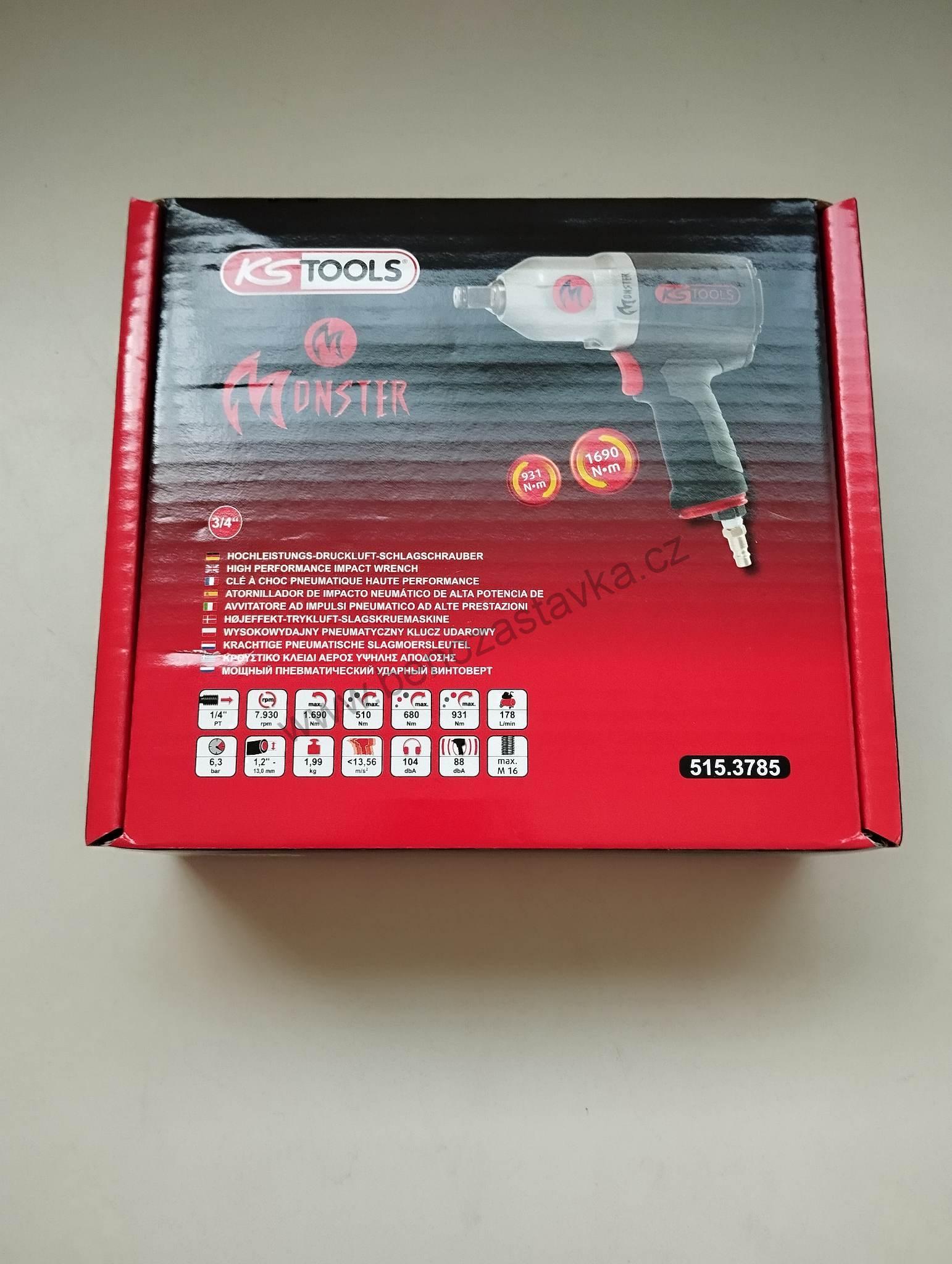 Pneumatický rázový klíč, utahovák 3/4" KS Tools, edice MONSTER