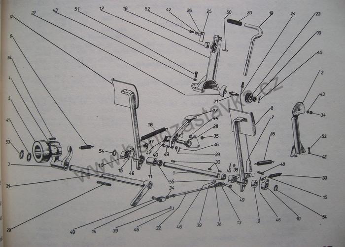 Vysouvací páka ložiska - Zetor