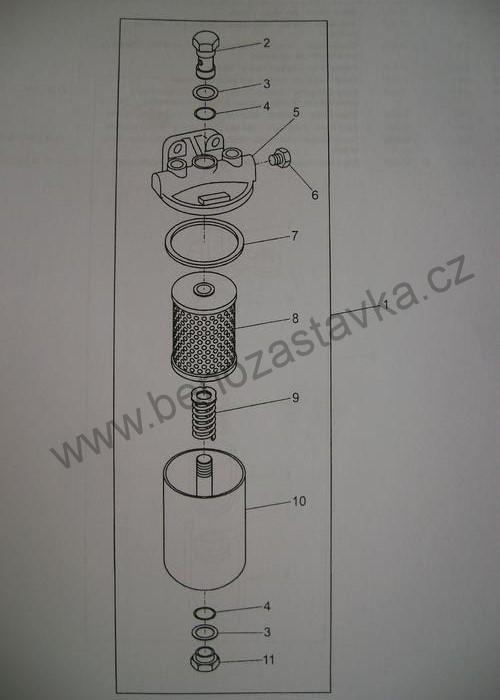 Jednostopňový čistič paliva Pj4 - Zetor