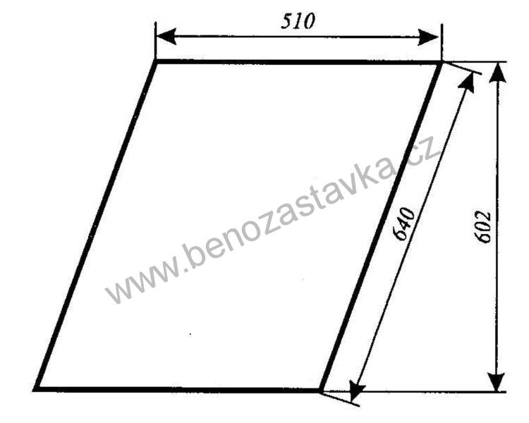 Sklo dveří horní - Zetor URII