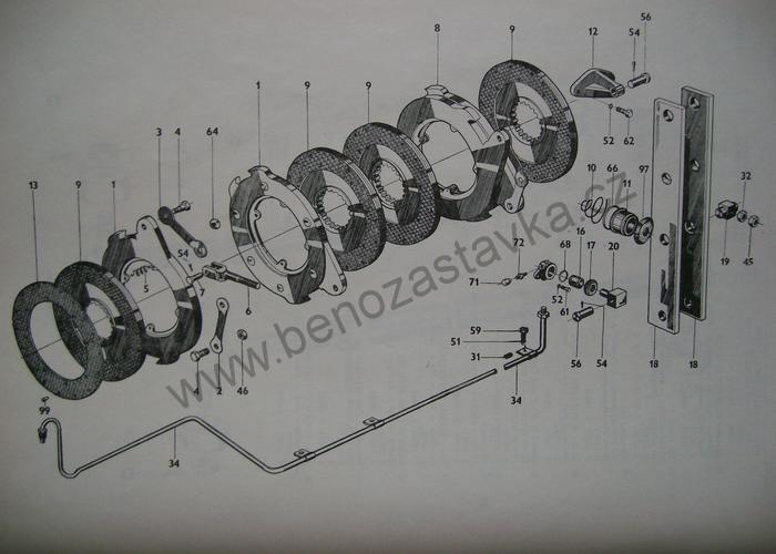 Brzdová lamela s bezazbestovým obložením - Zetor URII