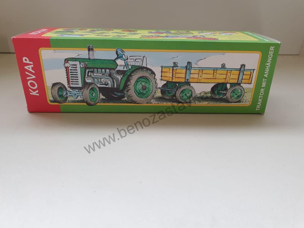 Plechový model traktor ZETOR 25 s valníkem modrý - plastové disky - KOVAPCZ