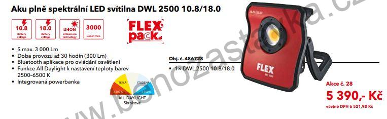 DWL 2500 10.8/18.0 LED aku-plněspektrální svítilna 10,8 /18,0 V