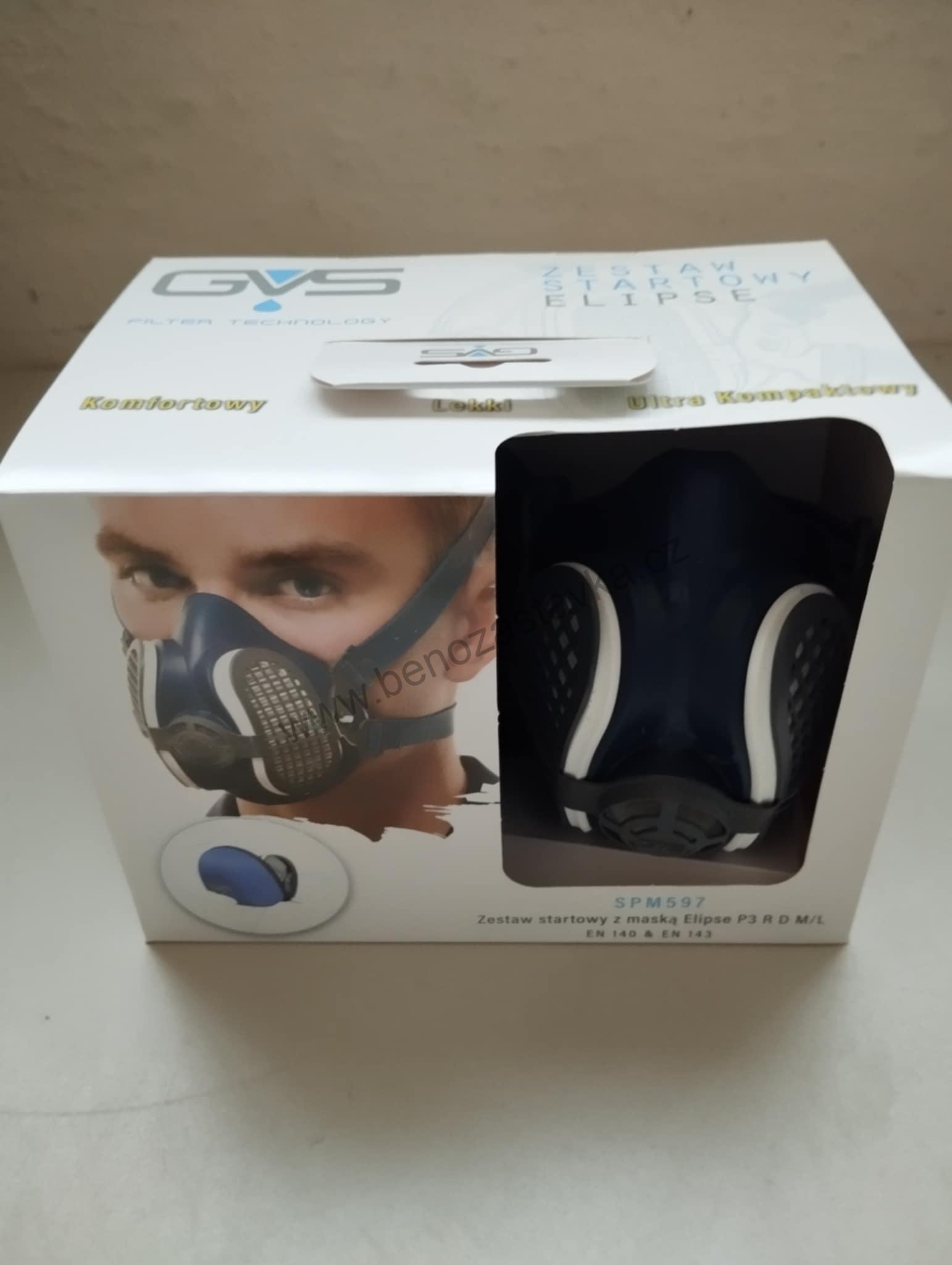 SET obličejová polomaska P3 + sada filtrů + pouzdro GVS ECLIPSE