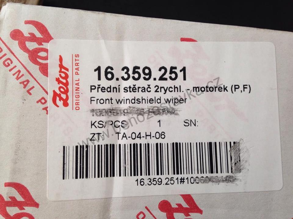 Přední motorek stěrače 2 rychlostní - Zetor