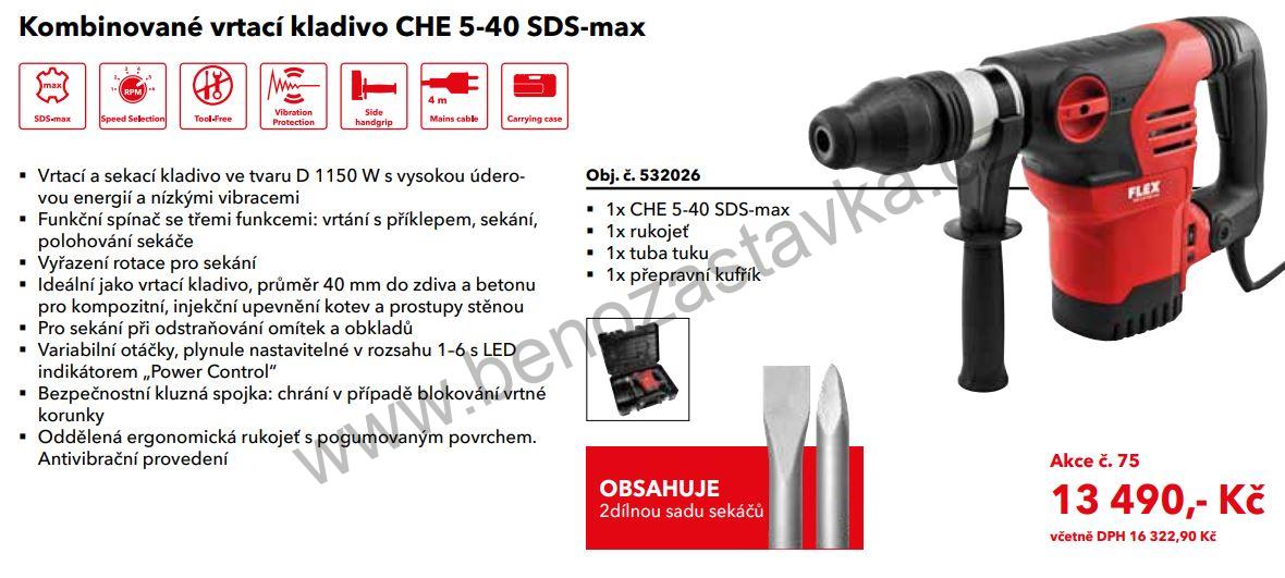 Kombinované vrtací kladivo CHE 5-40 SDS-max - FLEX