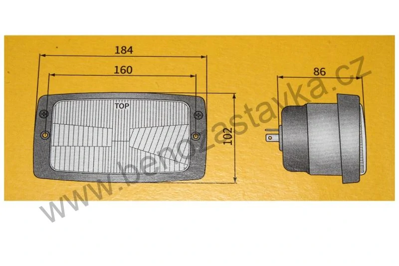 Světlomet H4 - 180x100 mm - Zetor 3321, 11641