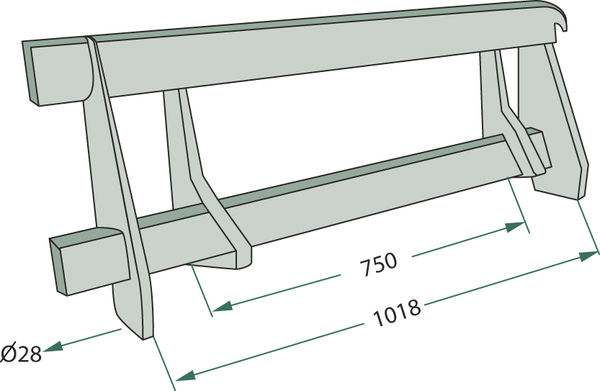 Nástrčná trubka pro paletové rámy vidlicí - pro traktory - 1200mm