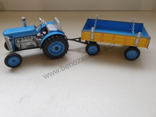 Plechový model traktor ZETOR 25 s valníkem modrý - plastové disky - KOVAPCZ