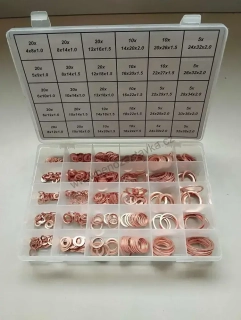 Velká sada kroužků Cu - měď - 390ks - 30 velikostí
