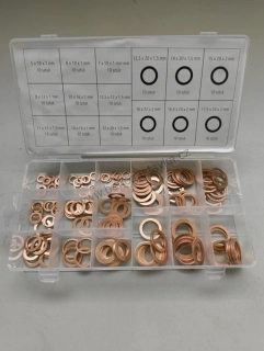 Sada měděných podložek 150ks 5-24mm